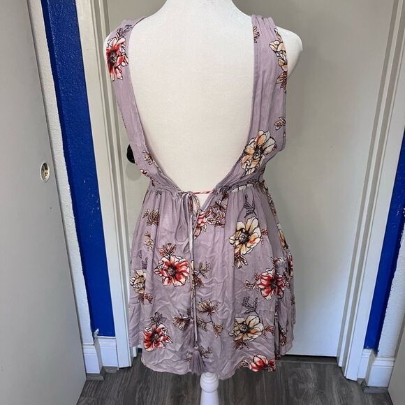 Fairycore Lilac Floral Mini Dress — Boho Festival Style - Picture 3 of 4